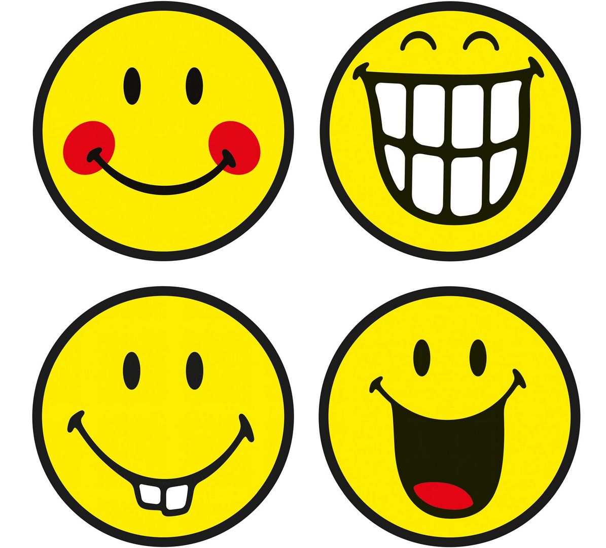 Zak Designs Smiley Tempered Glass 4pc Set of Coasters RRP 5.99 CLEARANCE XL 2